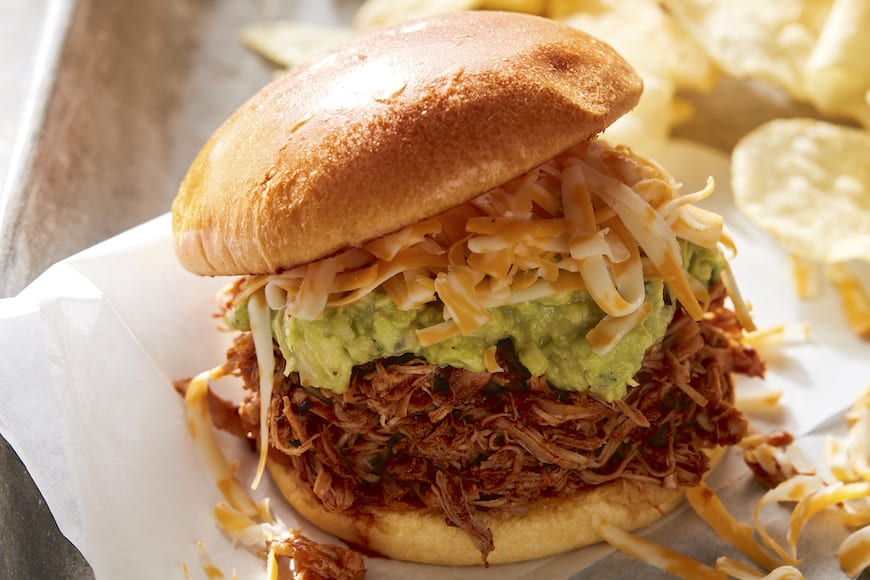 Pulled chicken burger