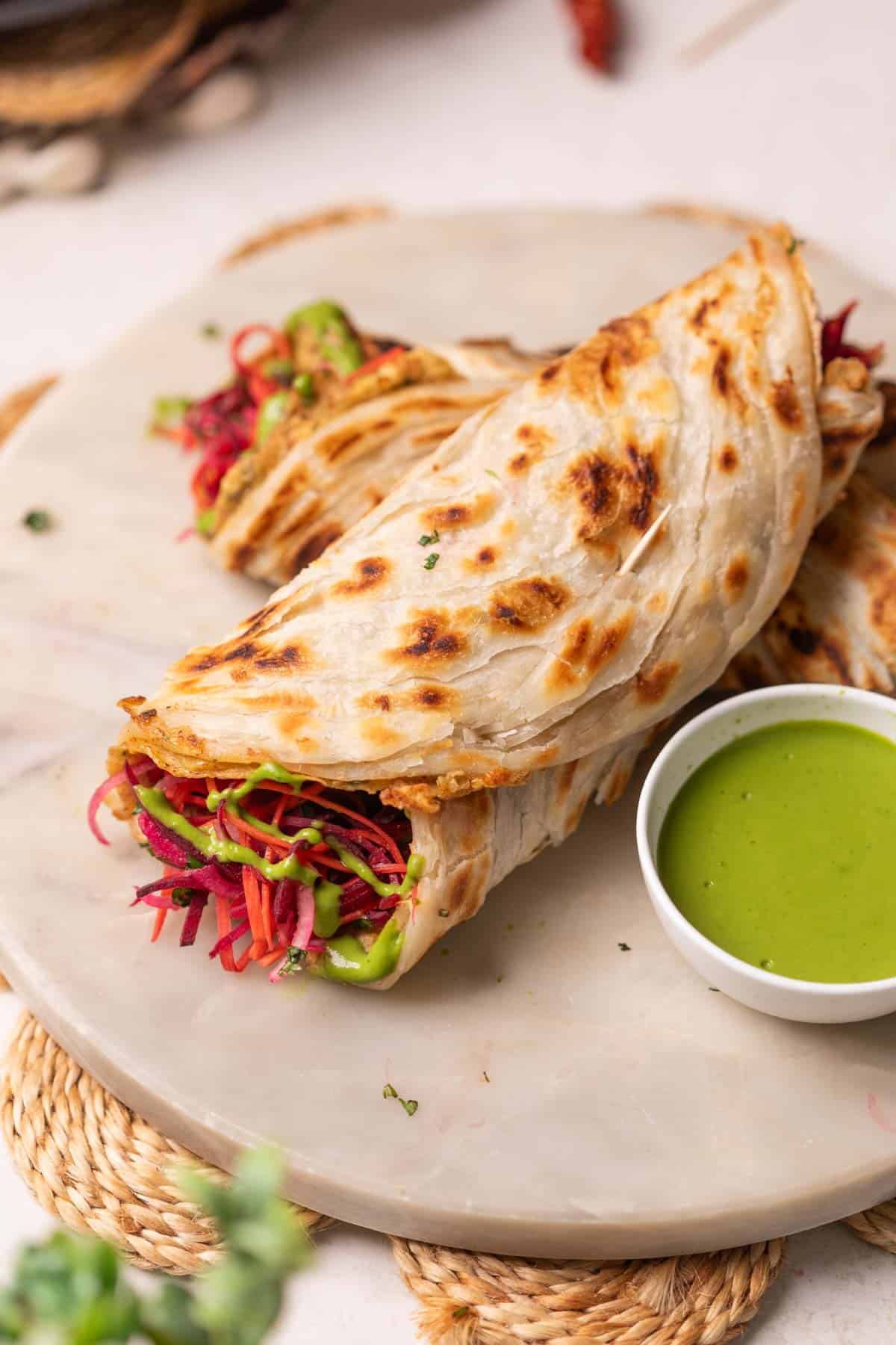 Omelette Paratha Roll