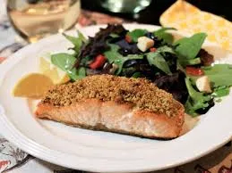 Sautéed Pistachio Crusted Salmon