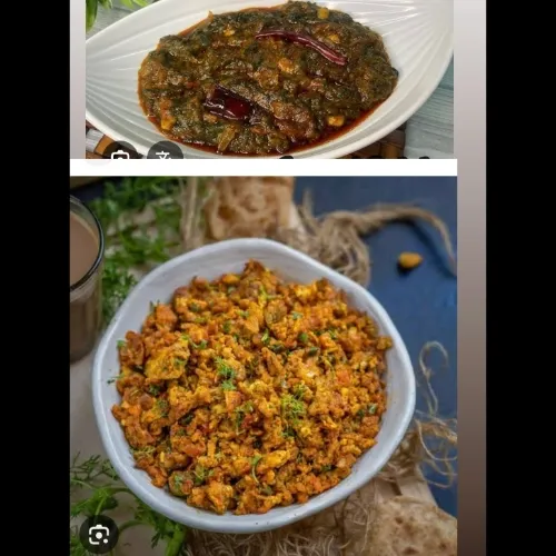 Egg Burji/ Palak Masala