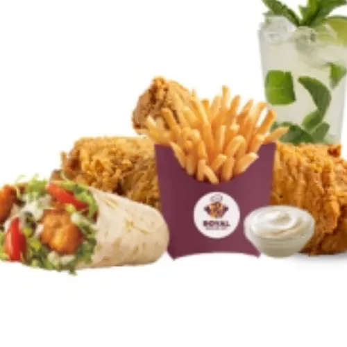 2 PC Fried Chicken Wrap Fries Mojito