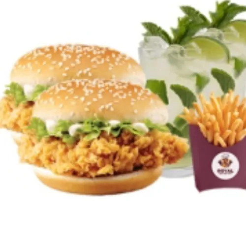 2 Zinger Burger Fries Mojito