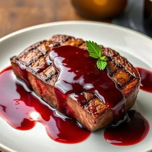 Tenderloin Beef Steak in Red Wine Sauce