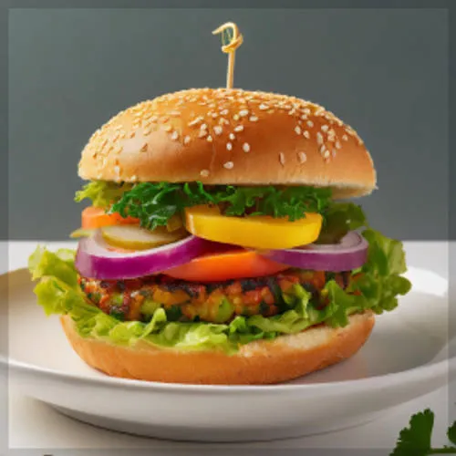 Chicken Burger with French Fries