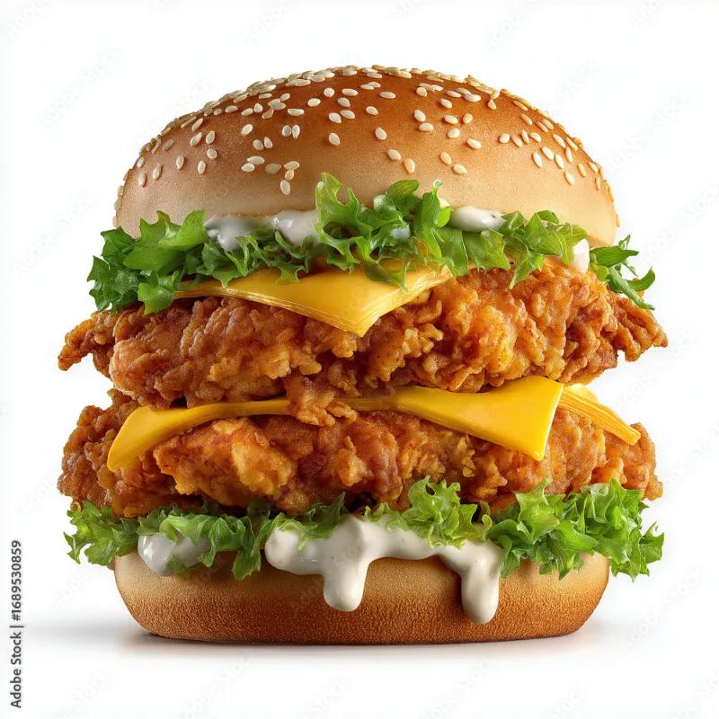 chicken zinger double cheese burger