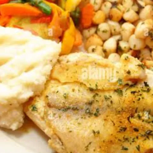 Scallop fish with Steamed veg