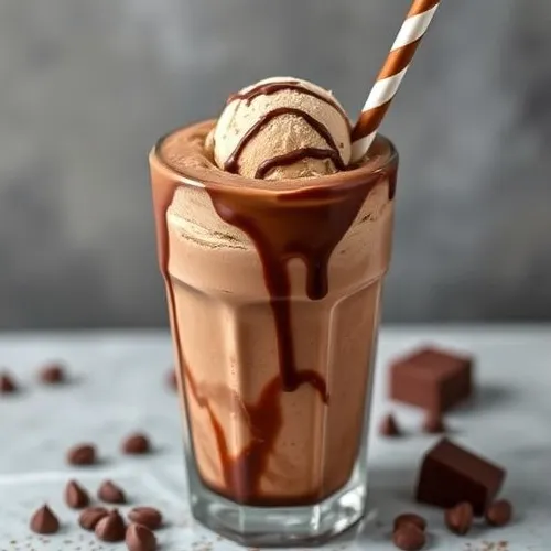 Chocolate Ice Cream Shake with Scoop