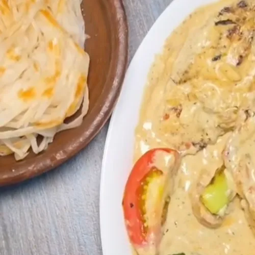 Golden garlic chicken, milky garlic chicken & porotta